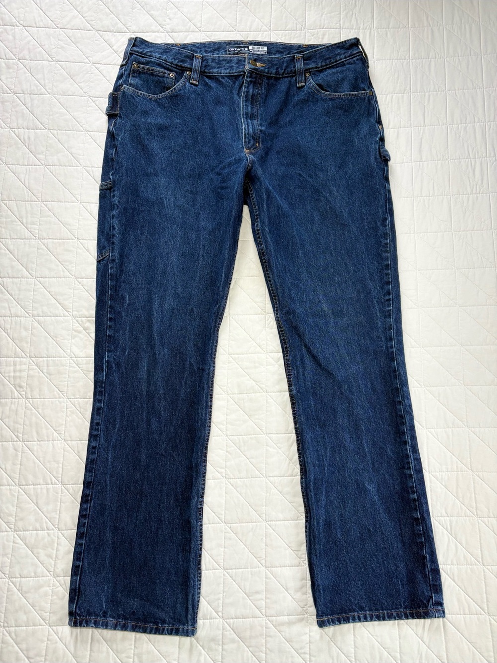 Carhartt Rugged Flex Relaxed Fit Cargo Denim Jeans Utility Workwear- Men’s 38x34